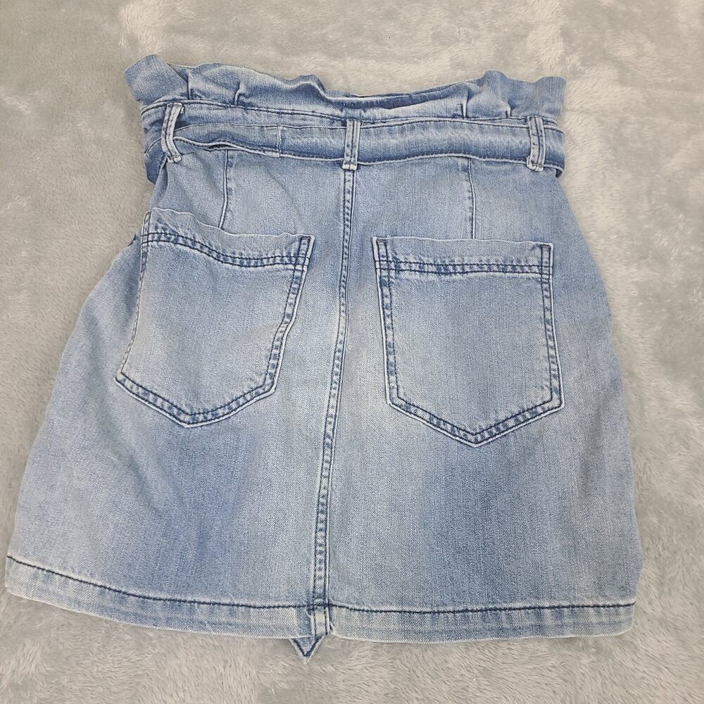 FREE PEOPLE Blue Denim In The Grass Paper Bag Skirt Size 4 - Picture 9 of 9